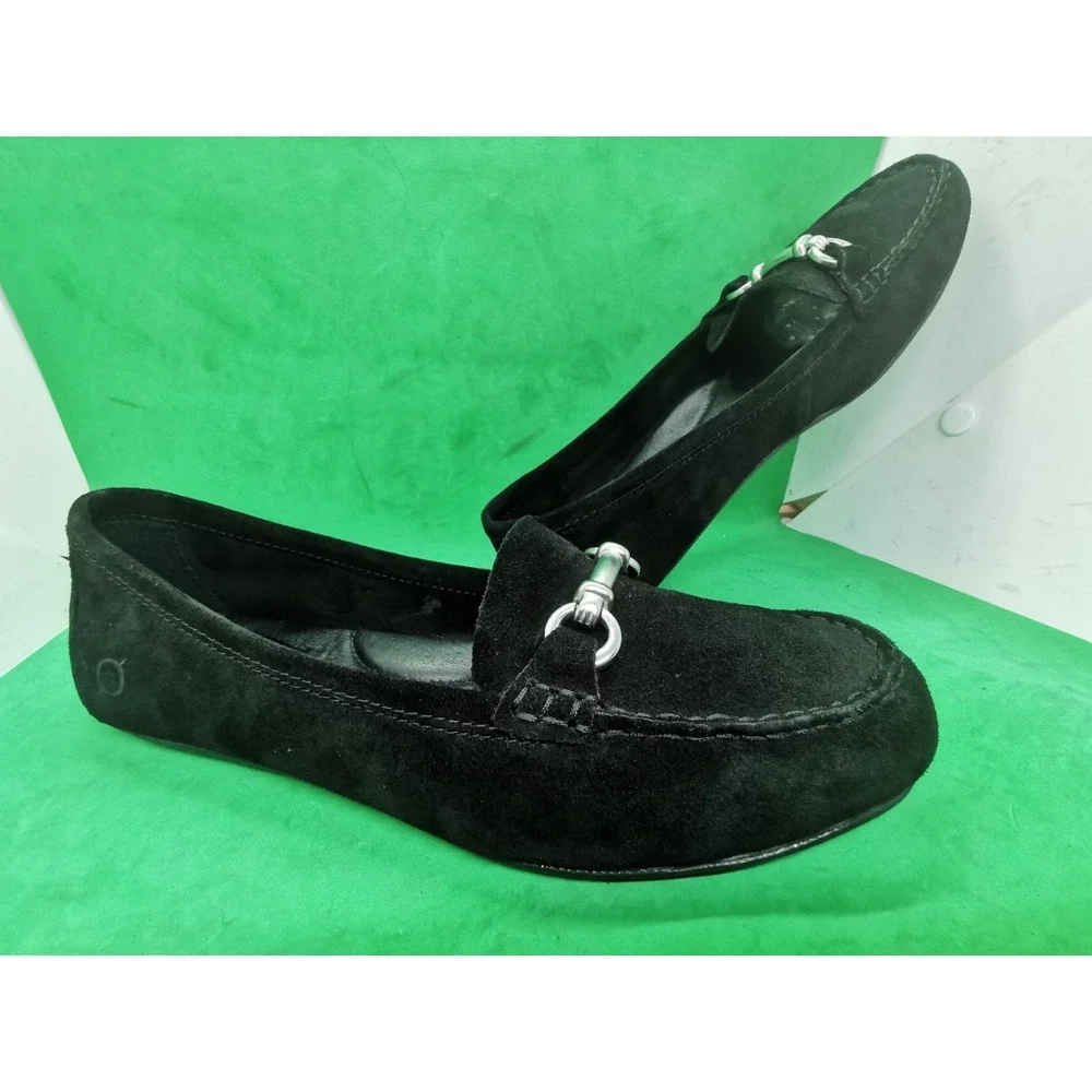 Born® Womens Size 8.5US Very Comfortable Magnolia Loafer Black Suede Leather